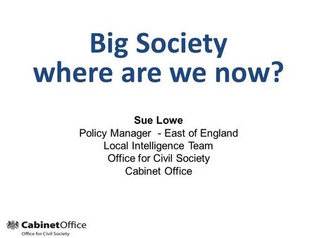 Big Society where are we now?