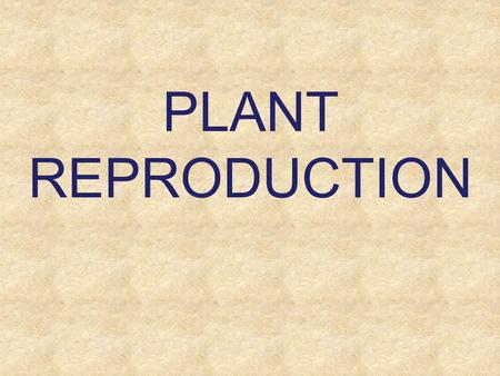 PLANT REPRODUCTION Chapter 43 Opener