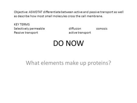 What elements make up proteins?