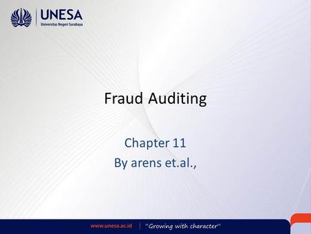 Fraud Auditing Chapter 11 By arens et.al.,.