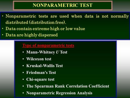 statistics NONPARAMETRIC TEST