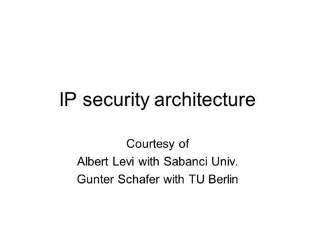 IP security architecture
