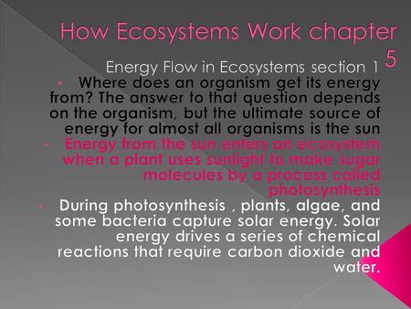 How Ecosystems Work chapter 5