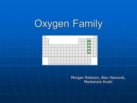 Oxygen Family Morgan Robison, Alex Hancock, Mackenzie Koski.