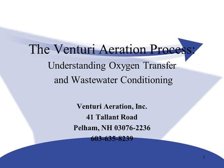 The Venturi Aeration Process: