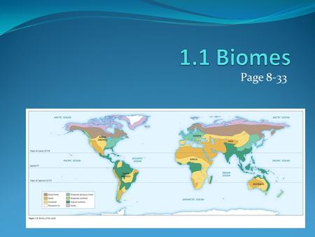 Page 8-33. What is a Biome? The biosphere is a thin layer of air, land and water on our near Earth’s surface where living things exist. Scientists study.