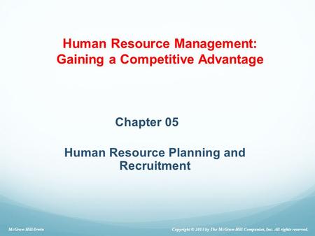 Chapter 05 Human Resource Planning and Recruitment