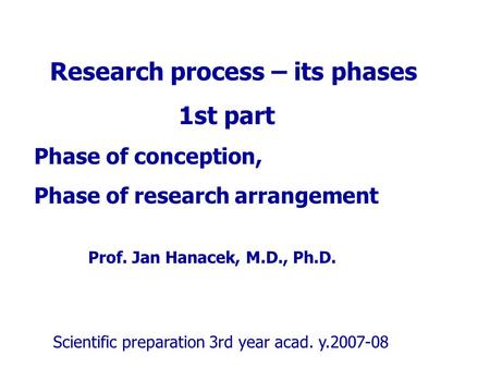 Research process – its phases 1st part