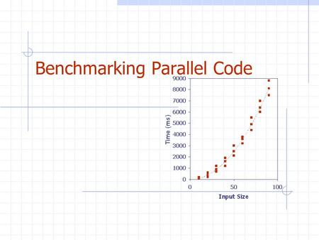 Benchmarking Parallel Code. Benchmarking2 What are the performance characteristics of a parallel code? What should be measured?