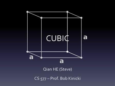 CUBIC Qian HE (Steve) CS 577 – Prof. Bob Kinicki.