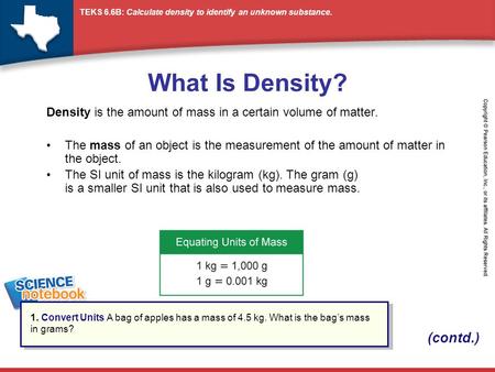 What Is Density? (contd.)