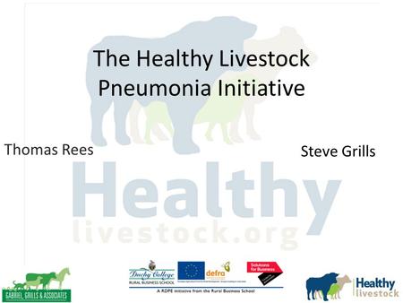The Healthy Livestock Pneumonia Initiative Thomas Rees Steve Grills.