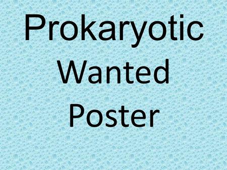 Prokaryotic Wanted Poster