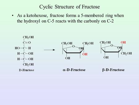 Cyclic Structure of Fructose