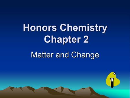 Honors Chemistry Chapter 2