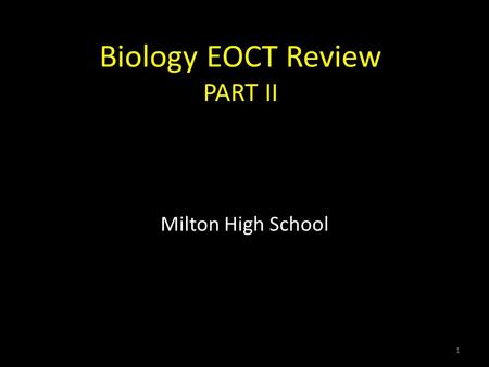 Biology EOCT Review PART II