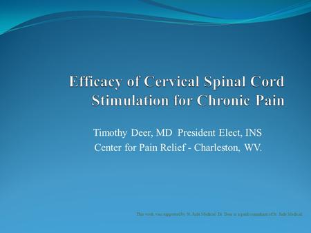 Efficacy of Cervical Spinal Cord Stimulation for Chronic Pain