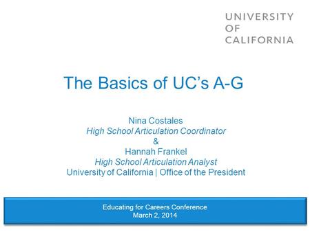 The Basics of UC’s A-G Nina Costales