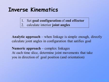 Inverse Kinematics Set goal configuration of end effector
