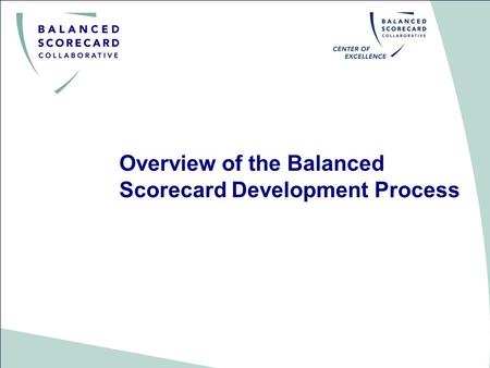 1 Overview of the Balanced Scorecard Development Process.
