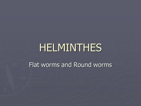 Flat worms and Round worms