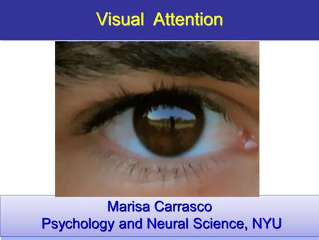 Marisa Carrasco Psychology and Neural Science, NYU Psychology and Neural Science, NYU Marisa Carrasco Psychology and Neural Science, NYU Psychology and.