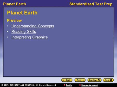 Planet Earth Preview Understanding Concepts Reading Skills