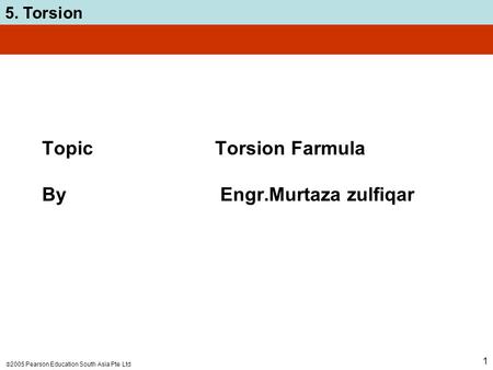 Topic Torsion Farmula By Engr.Murtaza zulfiqar