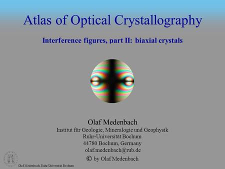 Atlas of Optical Crystallography