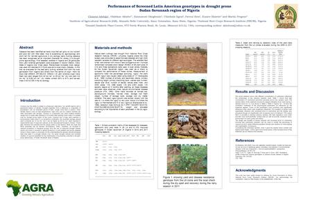 Introduction Cassava has the ability to adapt to a temporary aberration, low rainfall regions and a permanent feature of climate. Drought originates from.
