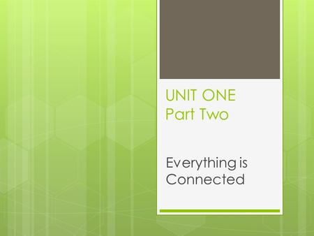 UNIT ONE Part Two Everything is Connected. Investigating Interactions  Geography is all about Interactions  Interactions are influences that people.