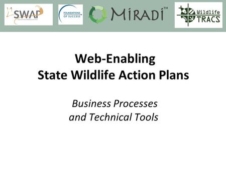 Web-Enabling State Wildlife Action Plans Business Processes and Technical Tools TM.