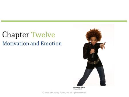 C hapter Twelve Motivation and Emotion © 2012 John Wiley & Sons, Inc. All rights reserved.