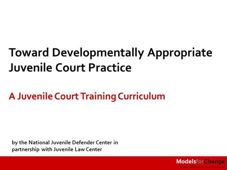 Toward Developmentally Appropriate Juvenile Court Practice: