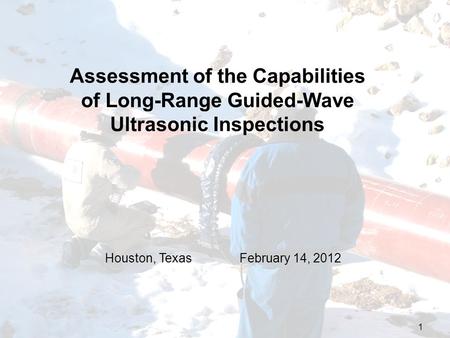 1 Assessment of the Capabilities of Long-Range Guided-Wave Ultrasonic Inspections Houston, Texas February 14, 2012.