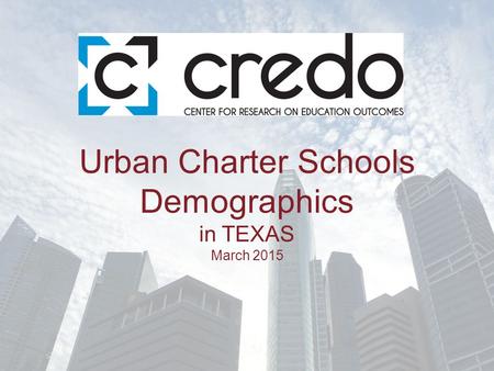Urban Charter Schools Demographics in TEXAS March 2015.