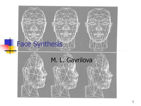 1 Face Synthesis M. L. Gavrilova. 2 Outline Face Synthesis From Modeling to Synthesis Facial Expression Synthesis Conclusions.
