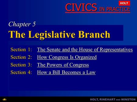Chapter 5 The Legislative Branch