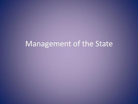 Management of the State. Elizabeth and Burghley focused on political stability rather than financial security.