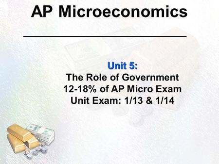 AP Microeconomics Unit 5: The Role of Government
