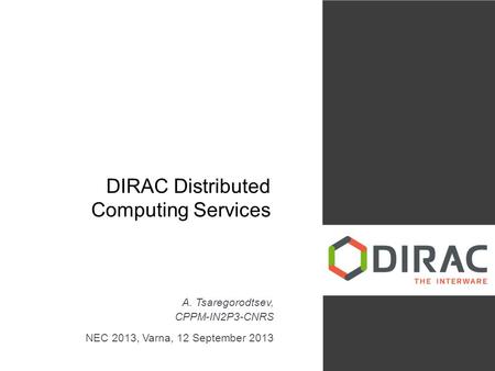 DIRAC Distributed Computing Services