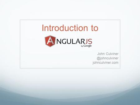 Introduction to John johnculviner.com.