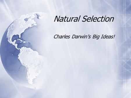 Charles Darwin’s Big Ideas!
