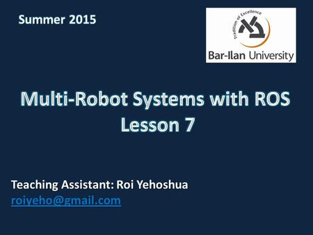 Teaching Assistant: Roi Yehoshua