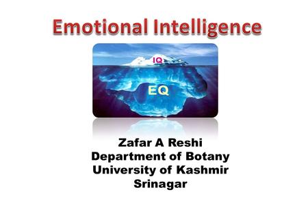 Zafar A Reshi Department of Botany University of Kashmir Srinagar.