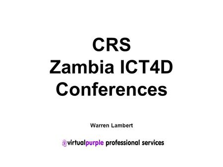 CRS Zambia ICT4D Conferences Warren Lambert. Who is VP Health? VP Health is a software company that specializes in the provision of software applications.