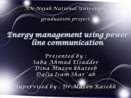 Energy management Power line communicationWeb based interface.