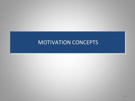 Learning Objectives: Motivation