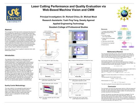 Laser Cutting Performance and Quality Evaluation via Web-Based Machine Vision and CMM Principal Investigators: Dr. Richard Chiou, Dr. Michael Mauk Research.