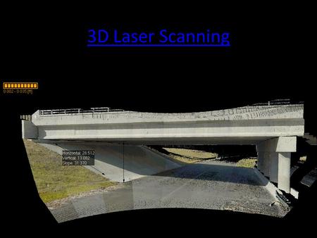 3D Laser Scanning. Laser Scanning Definitions: 1.) Laser Scanning: High speed reflector-less distance measurements coupled with angles used to produce.